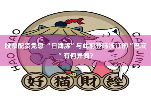 股票配资免息 “白海豚”与此前登陆浙江的“巴威”有何异同？